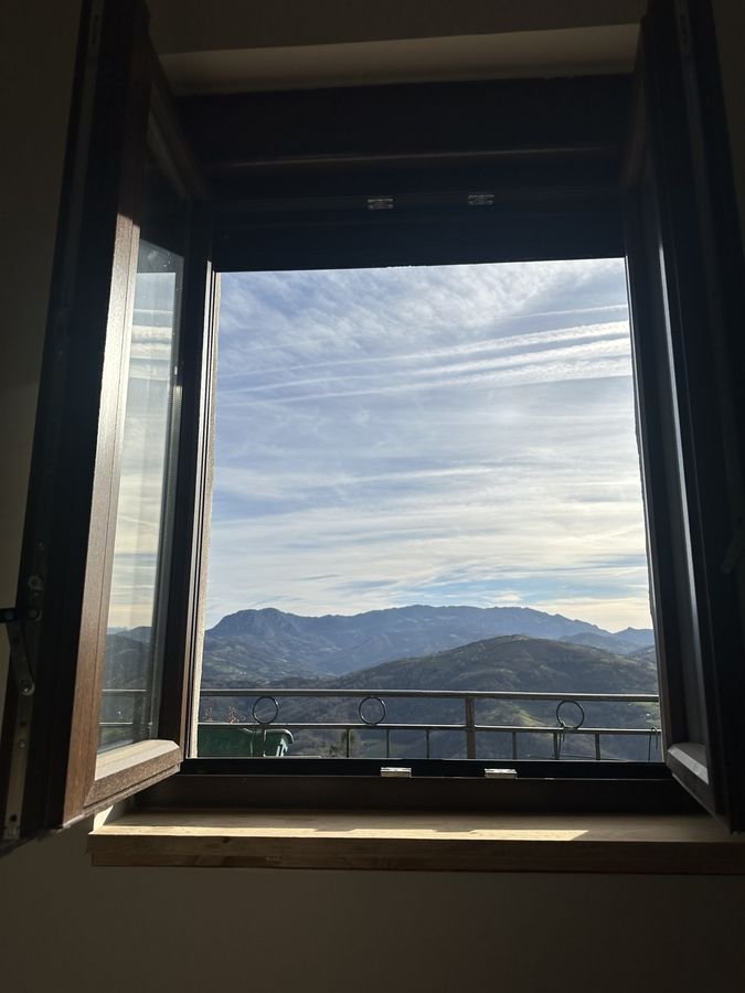 Window open to the mountains