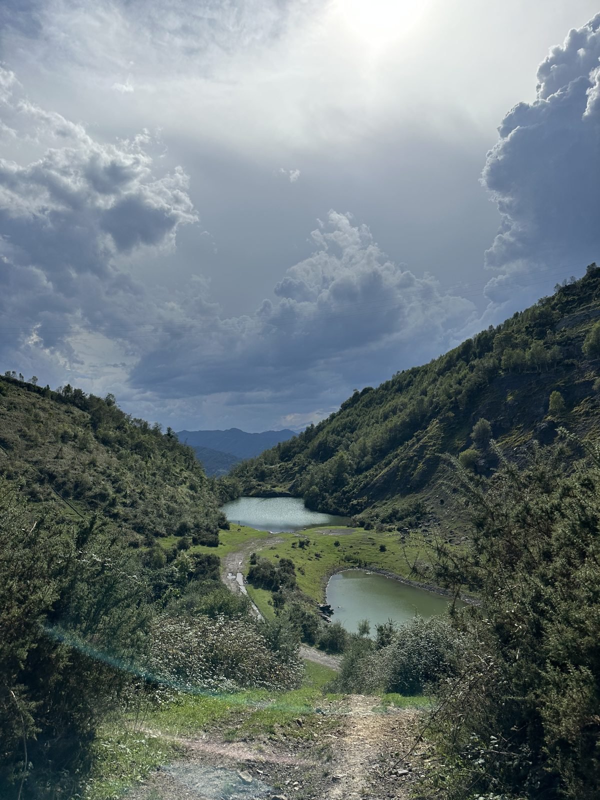 Lakes among the hills, near the house
